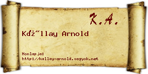 Kállay Arnold névjegykártya