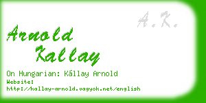 arnold kallay business card